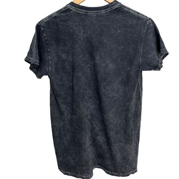 NIRVANA Yellow Smiley Face Charcoal Acid Wash Grunge T-Shirt Unisex Size Small - Picture 2 of 7